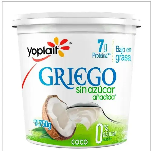 Yogurt Griego coco sin azúcar añadida Yoplait 750g Yogurt Griego